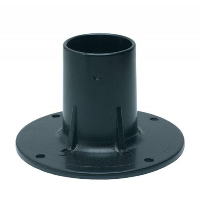 Solus SB-2403 Outdoor Surface Mount Lamp Post Base â€“ Light or Heavy Duty Aluminum Base for 3" Poles - Black, Bronze, or White â€“ Made in USA (Black Light Duty) - Image 1